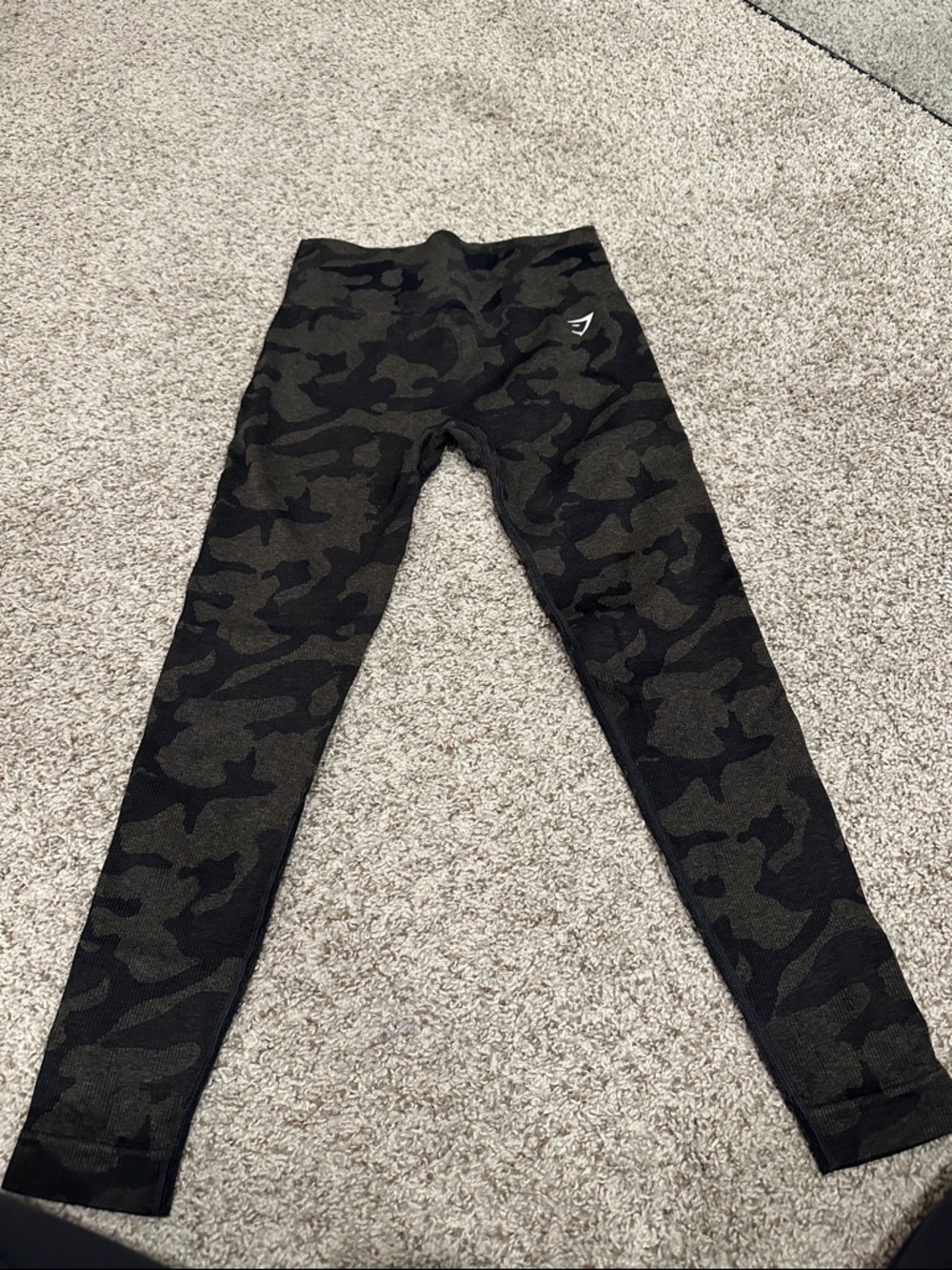 Gymshark Olive Green & Black Camo Seamless Leggings